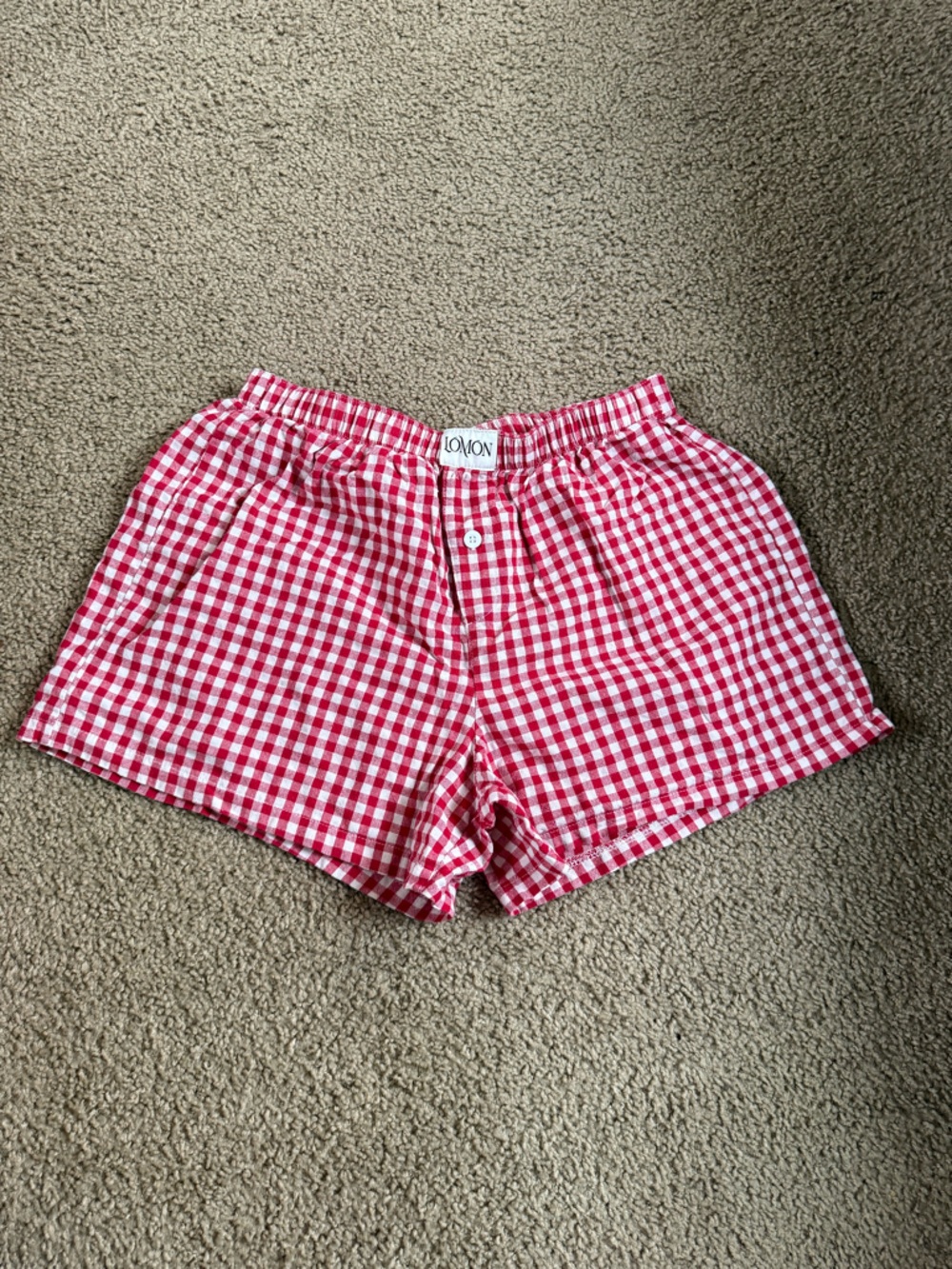 LoMon Red Gingham Women’s Cotton Shorts
